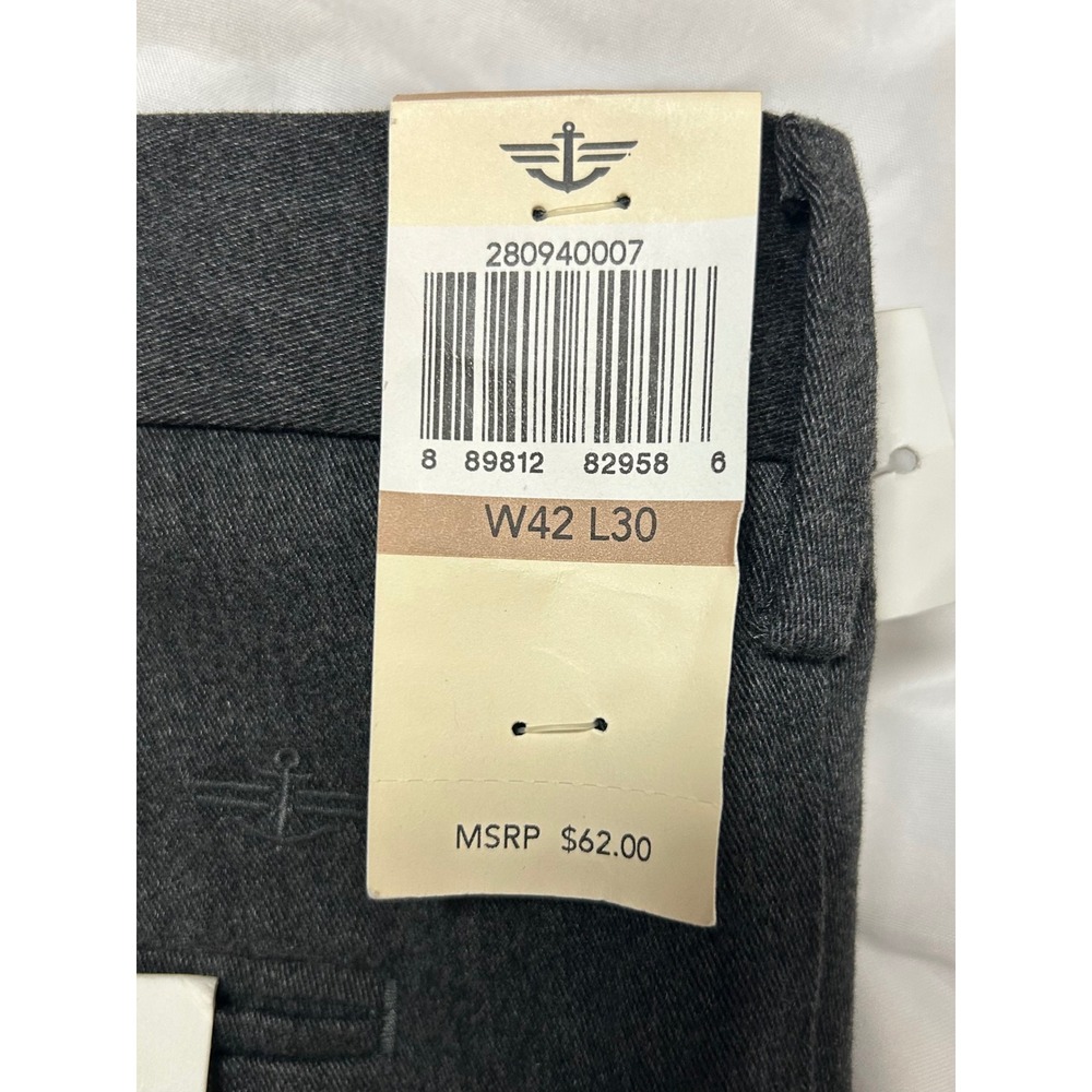 Dockers The Best Pressed Pleated Classic Fit Khaki Pants Charcoal NWT Mens 42x30 - Picture 11 of 16